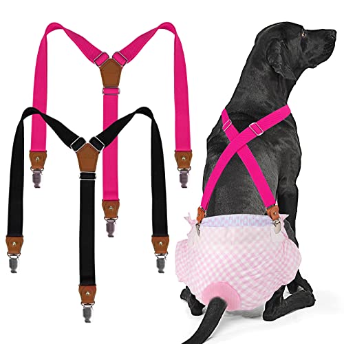 Pet Soft Dog Suspenders 2 Pieces Female Dog Diaper Suspenders for Dogs
