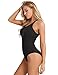 TiaoBug Women's Spaghetti Straps Ballet Dance Camisole Criss Cross Leotard Gymnastic Bodysuit Tops Black Large