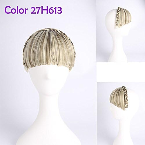 WTB Hair Clip in Hair Bang Synthetic Heat Resistant Fiber Hair Cute Hair Fringe Bangs Braid headband straight natural hair front bangs (27H613)