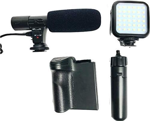 DigiPower Follow me Vlogging Set including LED Video Light + Microphone + Camera Grip with Mobile Phone Holder + Mini Tripod - Image 4
