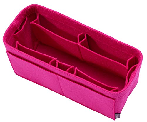 Pelikus Felt Purse & Tote Organizer Insert/Multi-Pocket Handbag Shaper (Large–Slender, Fuchsia)