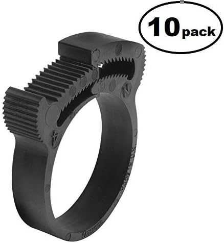 HCL Fasteners Herbie Clip Double Grip Hose Clamp, Size H 0.71"-0.80", Black, 10-Pack
