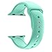 Huanlong 38mm Soft Silicone Sport Style Replacement Band Iwatch Strap for Apple Wrist Watch Series 1 Series 2 Series 3 (Mint Geen 38mm S/M)