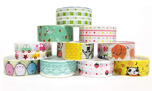Box of 60 Rolls Cartoon Design Washi Tapes Set,Decorative Masking Washi Tapes Adhesive Scrap Booking Sticker School/Party Supplies DIY Arts Crafts Decoration and Kid Gifts - Thumbnail 4