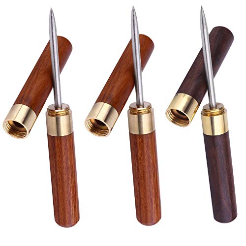 Favson 3 Pcs Stainless Steel Ice Picks with Wooden Handle and Safety Cover Kitchen Tool. - Thumbnail 5