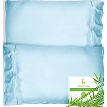 Bamboo Pillowcase Queen Bamboo Pillow Case Queen Size (20x30) - 100% Organic Bamboo Large Pillow Cases Cooling Pillowcase Cooling Pillow Cases Queen Cool Pillow Cases Set of 2 Pillowcases Light Blue