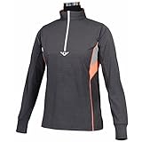 TuffRider Women's Neon Ventilated Mock Zip Long Sleeve Sport Shirt | Women Horse Riding Polo Shirt