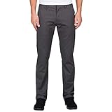 Volcom Men's Frickin Modern Fit Stretch Chino Pant, Charcoal Heather 2016, 34