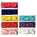 QandSweet Baby Girl Headbands with Polygonal Flower Inlay Rhinestone for Photography (8 Pack Solid Bunny Ears)