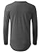 URBANCREWS Mens Hipster Basic Longline Long Sleeve Crewneck T-Shirt Charcoal, XL