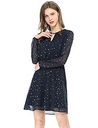 Allegra K - Gargantilla para mujer, cuello en V, vintage, acampanado, dorado, metálico, brillante