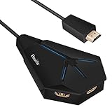 HDMI Switch 4K, Bauihr HDMI Splitter Switcher 3 in 1 Out with Signal Selecting Button, Supports Full HD 1080P 4K@30Hz 3D for PS4/Apple TV/HUWEI Box/Fire Stick/HDTV/Xbox ONE/Roku and More, Matte Black