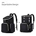 HaloVa Diaper Bag, Large Capacity Baby Nappy Bag, Maternity Mommy Shoulders Backpack, with Thermal Insulated Bottle Pockets and Wet Cloth Pocket, Expandable Design, Black
