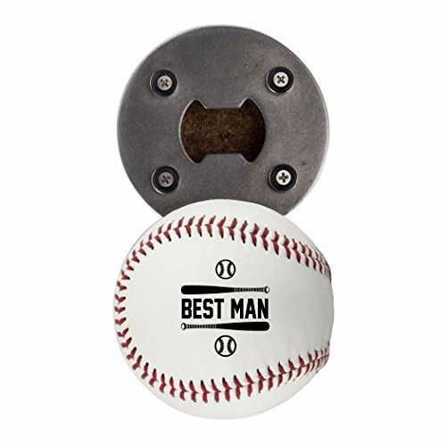 Baseball Bottle Opener Groomsman Groomsmen Printed Gift for The Best Man Personalized Baseball- Official Size-Custom Wedding Proposal Gift Ring Bearer Officiant Magnetic Cap Catcher