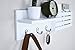 Ballucci Key Holder for Wall Decorative, Mail Organizer Wall Mount Sorter Rack with 3 Key Hooks for Wall, Entryway Shelf Mail Holder Key Rack, Home Decor for Entrance Kitchen, White