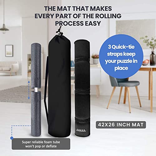 Pokke Puzzle Mat Roll Up 2000 Pieces Jigsaw Mat Roll Up 46 x 26 Inches, Includes Foam Tube