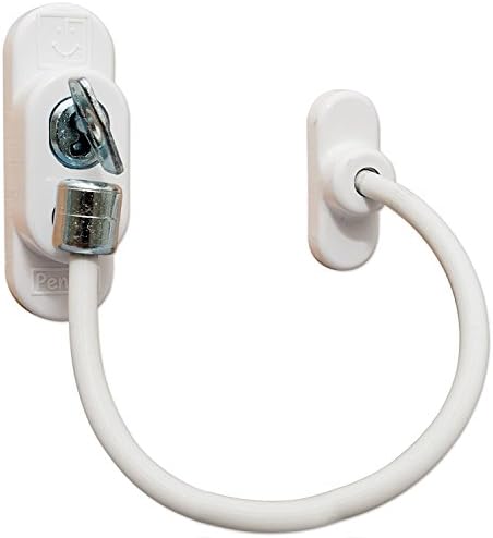 ComfoRED- Childproof Lockable Safety Cable, Window Door Restrictor (White)