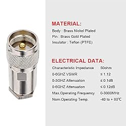 PL-259 Connectors Male UHF Type Attach Adapter End