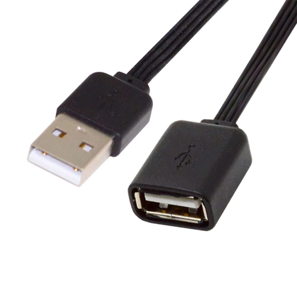 NFHK 13cm USB 2.0 Type-A Male to Type-A Male Female Data Flat Slim FPC Cable for FPV & Disk & Phone — image 1