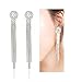 Latigerf Fashion Jewelry Women's Silver tone Long Tassels Screw Back Clip on Earring for Girl Rhinestone