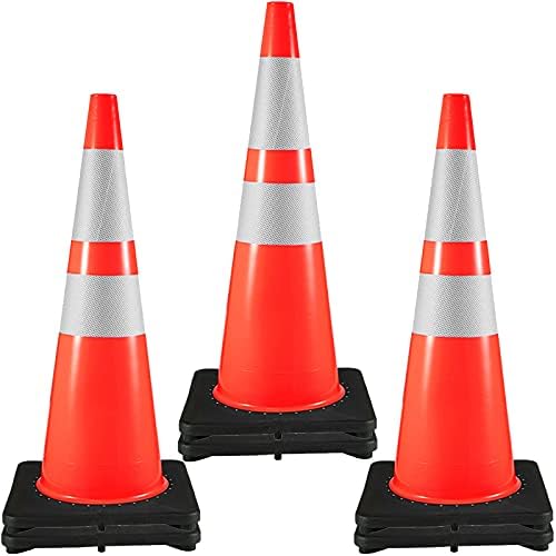 VEVOR 6Pack 36" Traffic Cones, Safety Road Parking Cone with Black