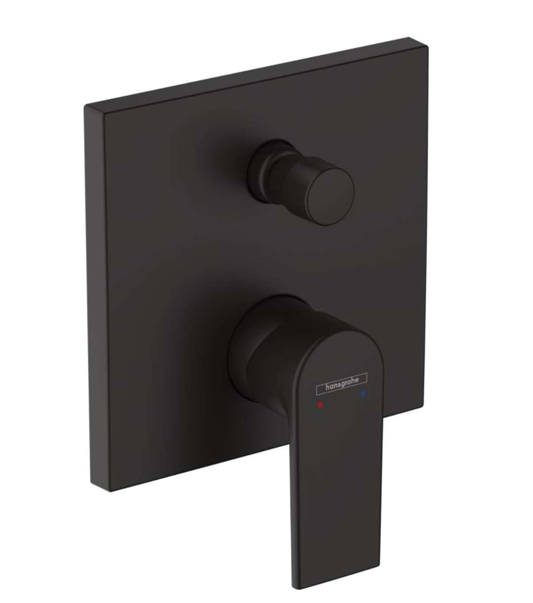 hansgrohe Vernis Shape Flush-Mounted Bath Mixer Tap for 2 Functions Matt Black