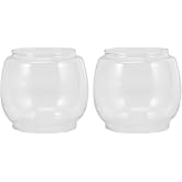 IMIKEYA Kerosene Oil Lamp Glass Globe Replacement, 2 Pack | Height 2.36", Upper Dia 1.8", Bottom Dia 1.7", Kerosene Lamp Chimney Glass Parts for Home Outdoor Camping, Easy Installation