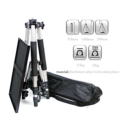 Drsn Universal Aluminum Tripod Projector Stand Laptop Tripod Stand Computer Laptop DJ Equipment Holder Mount Height Adjustable for Stage or Studio Use with Plate and Carrying Bag