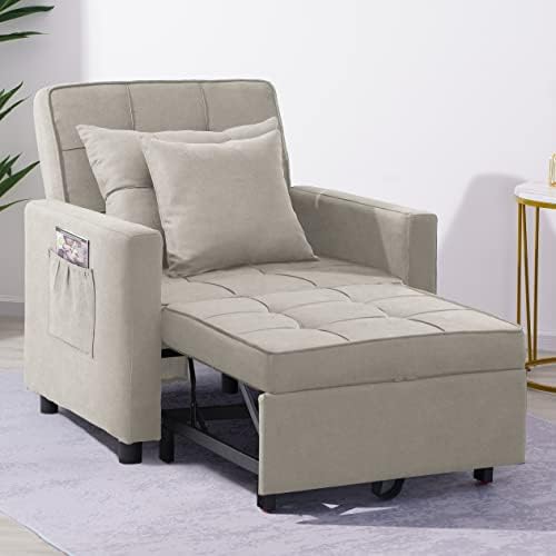 3in1 Sofa Bed Chair, Chair Bed with Adjustable Backrest, Pull Out Folding Sleeper Chair Bed