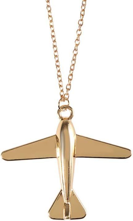 Wicemoon Fashion Women Necklaces Gold Airplane Model Necklace Pendant Jewellery
