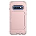 Galaxy S10 Plus Wallet Case, Ankoe Three Layer Shockproof Protection Heavy Duty Case with Card Holder and Hidden Back Mirror & Kickstand Case for Samsung Galaxy S10 Plus 2019 Release (Rose Gold)
