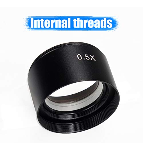 MOUTEC 0.5X Barlow Lens(Auxiliary Lens) for Stereo Microscopes(1-7/8" 48mm) - Perfect Microscope Accessory Assisted Electronic Repairing Identification Soldering and More