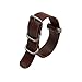 2pc 20mm Nato Ss Leather Strap Black , Brown Leather Replacement Watch Strap with silver clasp