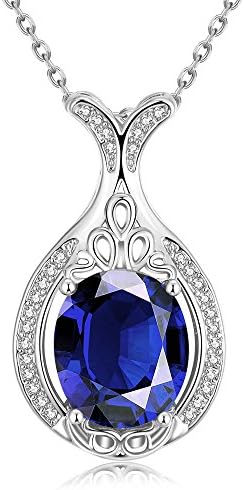 PMANY Bottle Shaped Necklace Dark Blue Rhinestone Sapphire Pendant Necklace Gift for Women