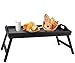 Bed Tray Table with Folding Legs Wooden Serving Breakfast in Bed or Use As a, Platter, TV Table Laptop Computer Tray Snack Tray Large Size