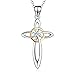 YFN 925 Sterling Silver Celtic Knot Cross Two-Tone Pendant Necklace 18