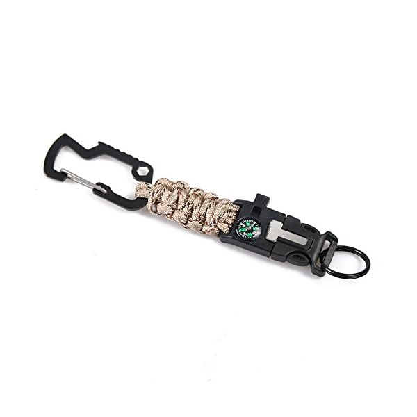 Campsnail-550-Paracord-Keychains-multifunctional-EDC-Survival-Lanyard-with-Carabiners-Fire-starter-Whistle-Compass-and-bottle-opener Campsnail-550-Paracord-Keychains-multifunctional-EDC-Survival-Lanyard-with-Carabiners-Fire-starter-Whistle-Compass-and-bottle-opener