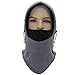 Miracu Heavyweight Balaclava Windproof Ski Face Mask Winter Fleece Hat/Hood Outdoor for Men, Women and Children ,Gray & Black,One Size