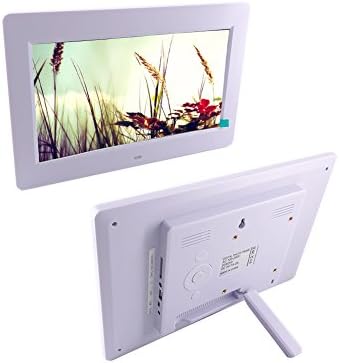 Agoal 10 Inch Digital Picture Frame Bright LCD Screen with MP3/Photo/Video Player/Clock Function/Calendar with Remote Control, White