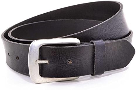 PUZO Men's 38mm Leather Belt (44", Black)