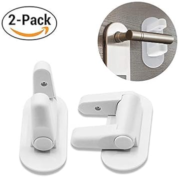 Amazon Co Jp Tomnew ドアレバーロック 2個パック 子供に安全 ドア ハンドル 赤ちゃんの安全 子供の磁気ドアノブ 安全ロック ホーム キッチン