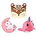Ouflow 3 Packs Jumbo Squishies Slow Rising Cute Deer Cake,Unicorn Moon,Narwhale Set Cream Scented Squishy Toy for Stress Relief,Decorative Props Large