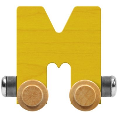 Maple Landmark NameTrains Bright Letter Car M - Made in USA (Yellow)