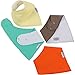Baby Bandana Drool Bibs with Snaps, Solid Colors Unisex 4 Pack Gift Set by KiddieBest