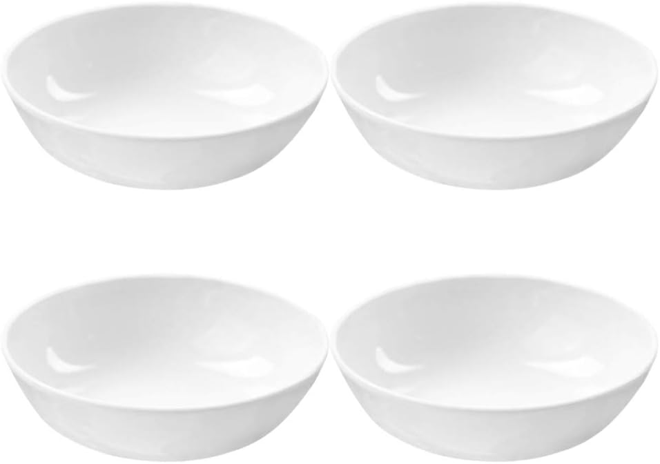 UPKOCH 4pcs White Ceramic Dip Bowls Sauce Dishes Seasoning Dishes Serving Dishes Seasoning Bowl Sushi Soy Dishes for Snack Sushi Fruit Appetizer Dessert