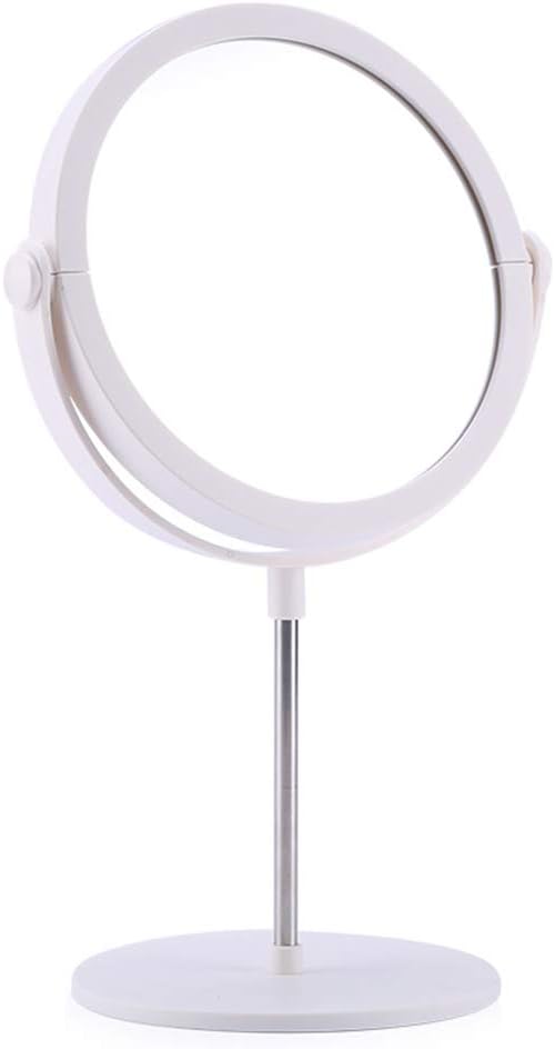 Round Table Makeup Mirror, Home Student Dormitory Desktop Portable Beauty Mirror, Double-Sided 360 ° Rotating Vanity Mirror 34 × 14.5cm