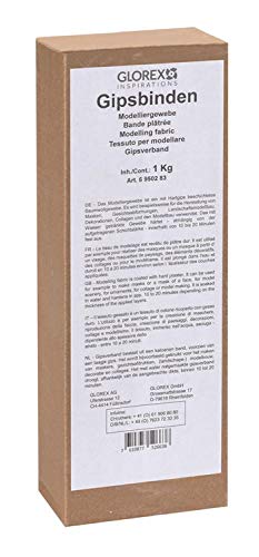 Glorex 6 9502 83 - Gipsbinden Großpackung 1 kg, Modelliergewebe ideal für den Modellbau, Masken, Dekorationen und für…