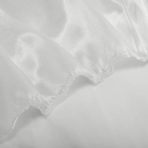 Womens Sleepwear Silk Pajamas Lace Patchwork Nightgown Full Slips Sexy Sling Sleep Dress White - Thumbnail 5