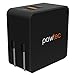 Pawtec Dual 2-Port Foldable USB Travel Wall Charger 5V 4.2A / 21W Apple & Android Smart Circuit Optimized For iPhone, iPad, iPod, Samsung Galaxy, Smartphones, Tablets with Storage Sleeve (Black)