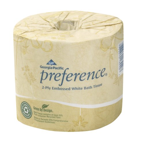 UPC 073310182407, Georgia-Pacific Preference 18280/01 Ply Embossed Bathroom Tissue, (WxL) 4.00&quot; x 4.05&quot; (Case Of 80 Rolls, 550 Sheets per Roll), White